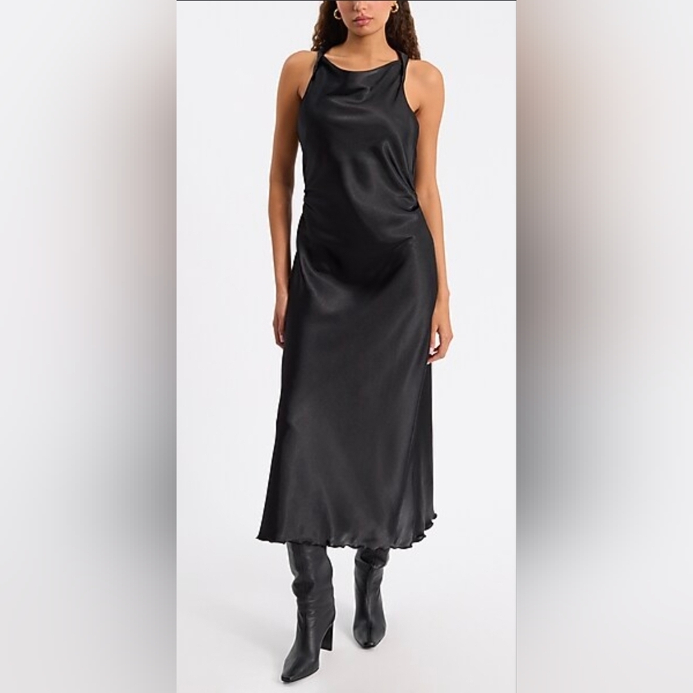 Express Shimmering Black Satin Gown